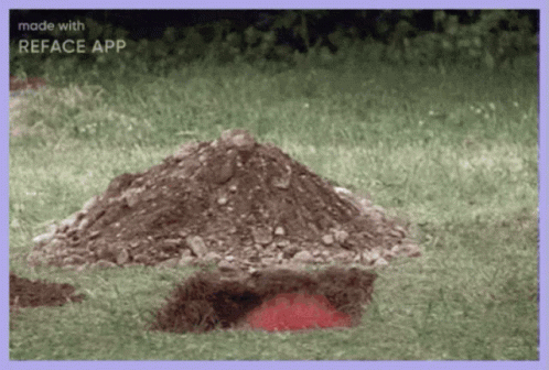 A Picture Of A Pile Of Dirt With The Words Made With Reface App Above It GIF