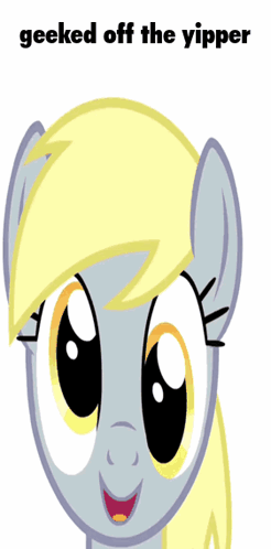 A Picture Of A Pony With The Words " Gecked Off The Yipper " On The Bottom GIF