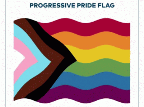A Picture Of A Progressive Pride Flag With Different Colors GIF