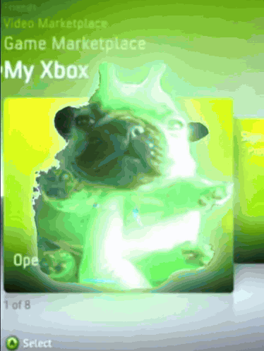 A Picture Of A Pug Is Displayed On A Screen That Says My Xbox GIF