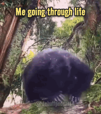 A Picture Of A Purple Object With The Words Me Going Through Life GIF