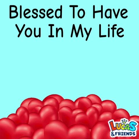 A Picture Of A Rabbit Surrounded By Hearts With The Words Blessed To Have You In My Life GIF