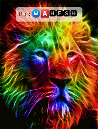 A Picture Of A Rainbow Colored Lion With Dj Mahesh Written Below It GIF
