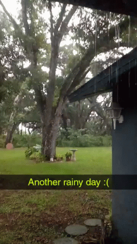 A Picture Of A Rainy Day With The Words Another Rainy Day GIF