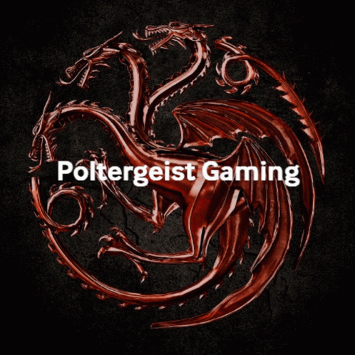 A Picture Of A Red Dragon With The Words Pottergeist Gaming Below It GIF