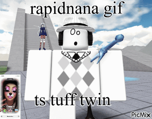 A Picture Of A Roblox Character With A Caption That Says Rapidnana Gif Ts Tuff Twin GIF
