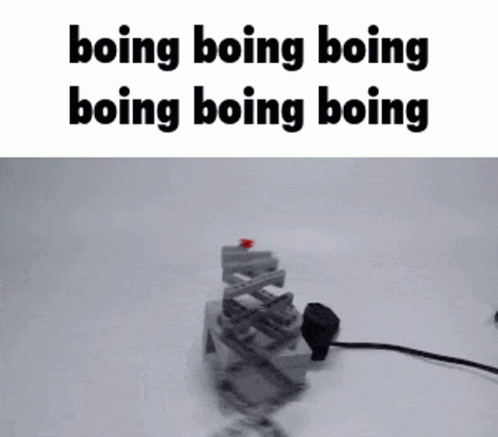 A Picture Of A Robot With The Words Boing Boing Boing Boing Boing Boing Written On It GIF