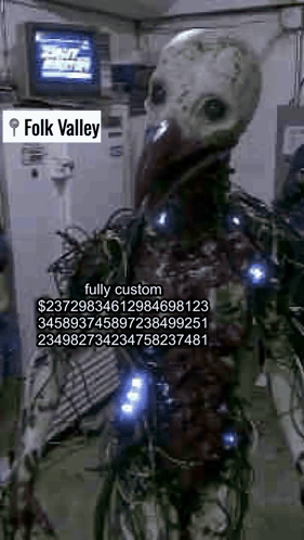 A Picture Of A Robot With The Words Folk Valley On The Top GIF