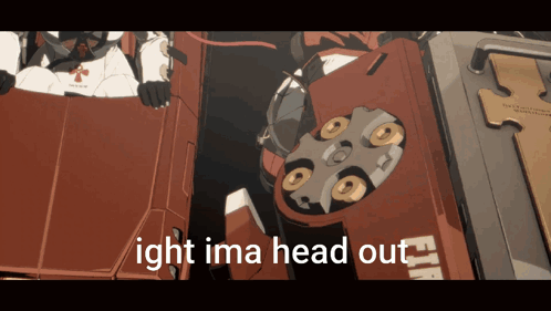 A Picture Of A Robot With The Words " Ight Ima Head Out " GIF