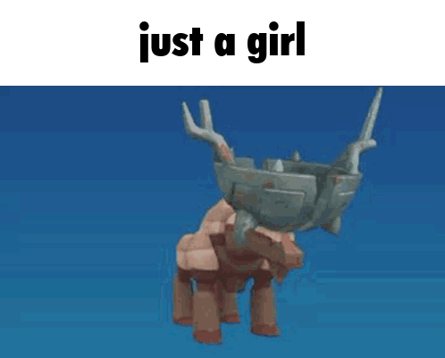 a picture of a robot with the words just a girl on the bottom
