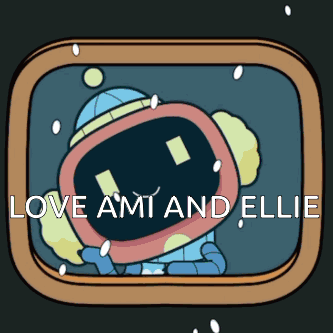 A Picture Of A Robot With The Words Love Ami And Ellie GIF