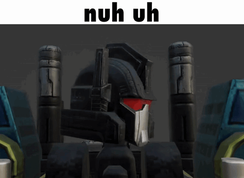 A Picture Of A Robot With The Words Nuh Uh On The Bottom GIF