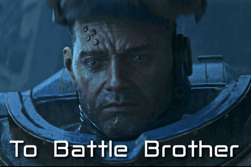 A Picture Of A Robot With The Words To Battle Brother GIF