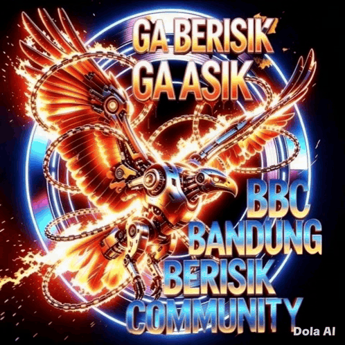 A Picture Of A Robotic Eagle With The Words Ga Bersik Ga Asik Bbc Banding Bersik Community GIF