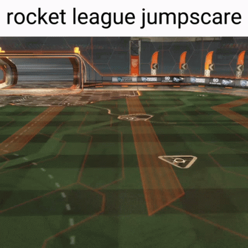 A Picture Of A Rocket League Game With The Words Rocket League Jumpscare Below It GIF
