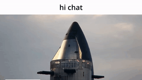 a picture of a rocket with the words hi chat on it