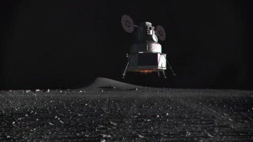 A Picture Of A Satellite On The Moon That Says Touchdown GIF