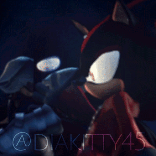A Picture Of A Shadow The Hedgehog With The Name Adiakitty45 On The Bottom GIF