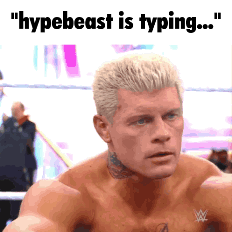 A Picture Of A Shirtless Wrestler With The Caption Hypebeast Is Typing GIF