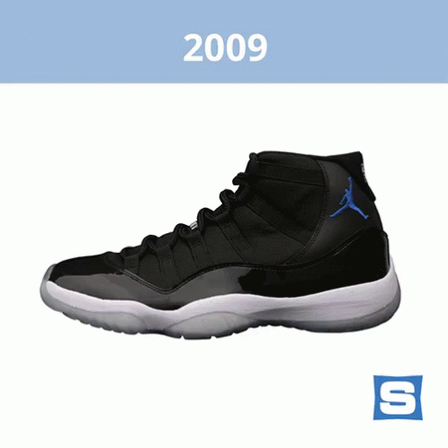 A Picture Of A Shoe With The Year 2009 On The Top GIF