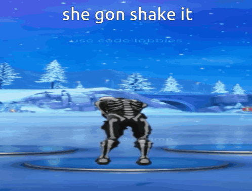 A Picture Of A Skeleton Dancing With The Words She Gon Shake It Above It GIF