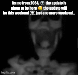 A Picture Of A Skeleton With A Caption That Says It 'S Me From 2084 GIF