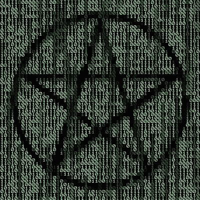 A Picture Of A Skull Made Of Binary Code On A Black Background . GIF