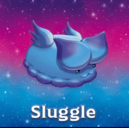 A Picture Of A Sluggle With A Blue Background GIF