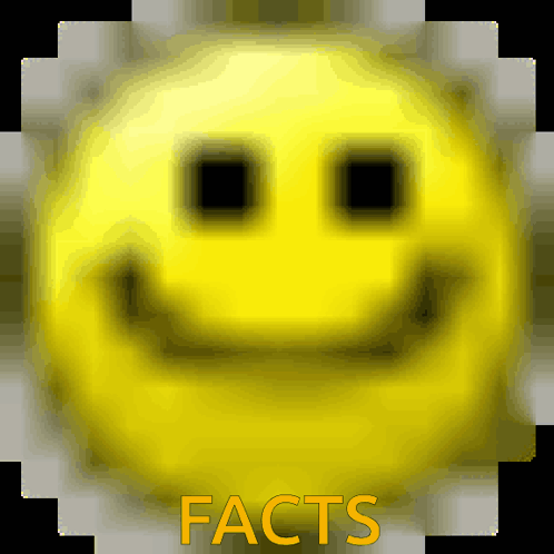 A Picture Of A Smiley Face With The Words " Facts " Below It GIF
