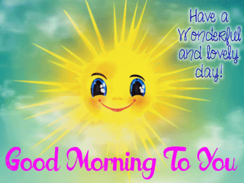 A Picture Of A Smiling Sun With The Words " Have A Wonderful And Lovely Day " Below It GIF