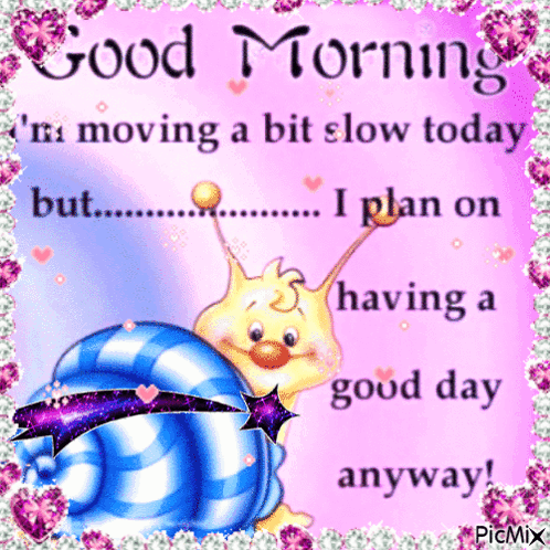 A Picture Of A Snail Saying Good Morning GIF