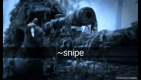A Picture Of A Sniper With The Caption Snipe GIF