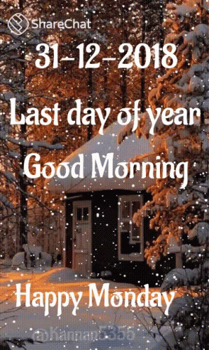 A Picture Of A Snowy Forest With The Date 31-12-2018 GIF