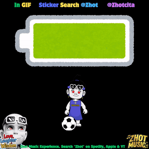 A Picture Of A Soccer Ball And A Green Battery GIF