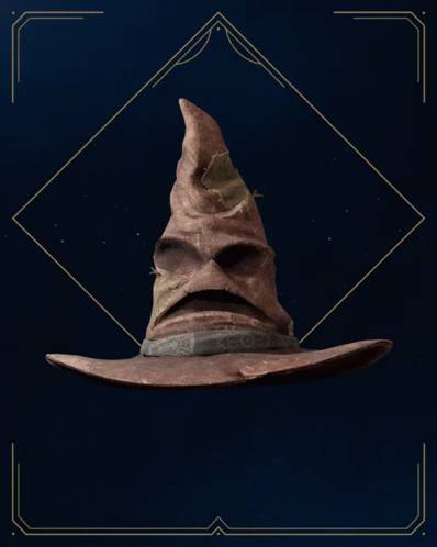 A Picture Of A Sorting Hat With The Words " The Sorting Hat Where Will You Be Sorted " GIF