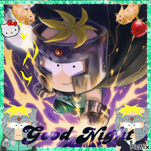A Picture Of A South Park Character With The Words Good Night On It GIF