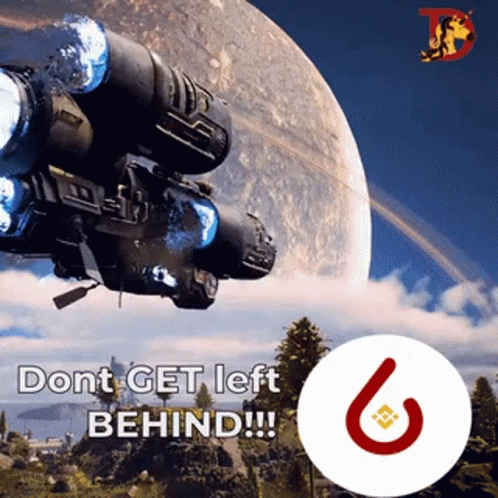 A Picture Of A Space Ship With The Words " Dont Get Left Behind " On It GIF