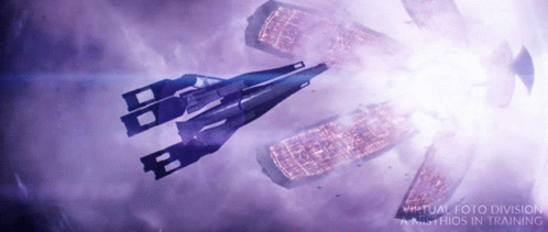 A Picture Of A Space Ship With The Words Virtual Foto Division GIF
