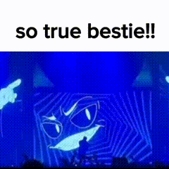A Picture Of A Stage With The Words So True Bestie Written On It GIF