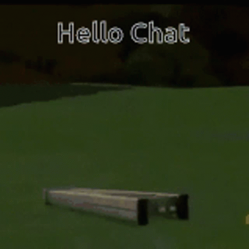 a picture of a staircase that says hello chat on it
