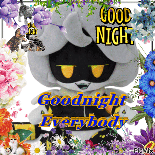 A Picture Of A Stuffed Animal That Says Good Night GIF