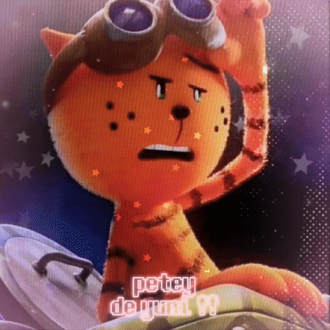 A Picture Of A Stuffed Animal That Says Petey De Yumi GIF