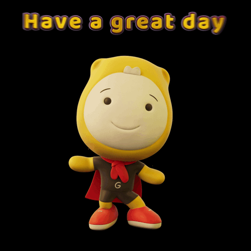 Stuffed Animal With Have A Great Day Text GIF