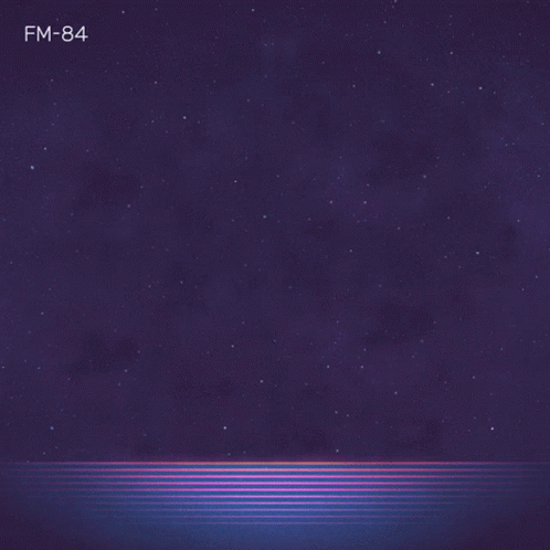A Picture Of A Sunset With The Numbers Fm-84 Below It GIF