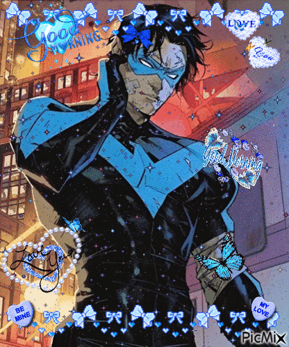 A Picture Of A Superhero With Hearts That Say Be Mine GIF