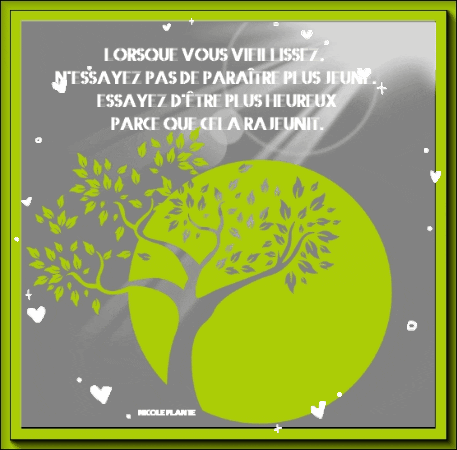 A Picture Of A Tree In A Green Circle With Hearts Around It GIF