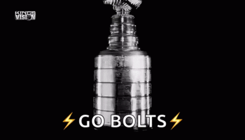 A Picture Of A Trophy With The Words Go Bolts Above It GIF