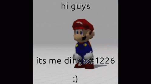 A Picture Of A Video Game Character With The Caption Hi Guys Its Me Dingo # 1226 GIF