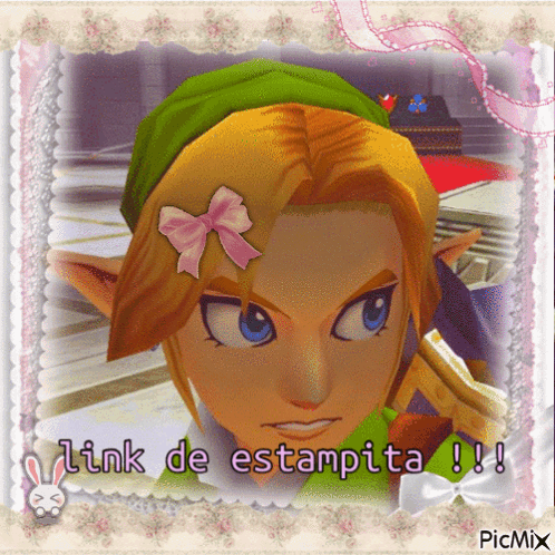a picture of a video game character with the words link de estapita written below it