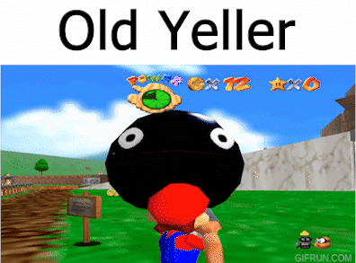 A Picture Of A Video Game With The Words Old Yeller At The Top GIF